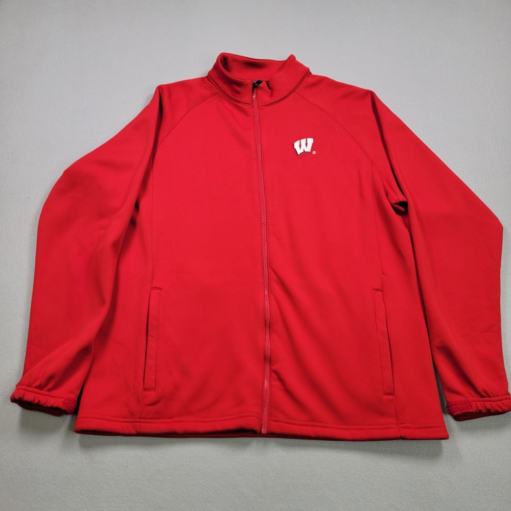 Men's Crable Wisconsin Badgers Fleece-Lined Jacket, Red, Size Large, Pre-Owned